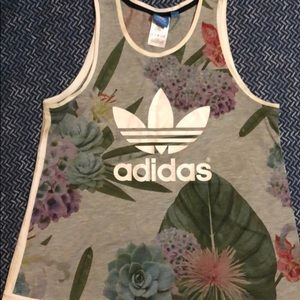 Two piece ADIDAS floral tank top & leggings